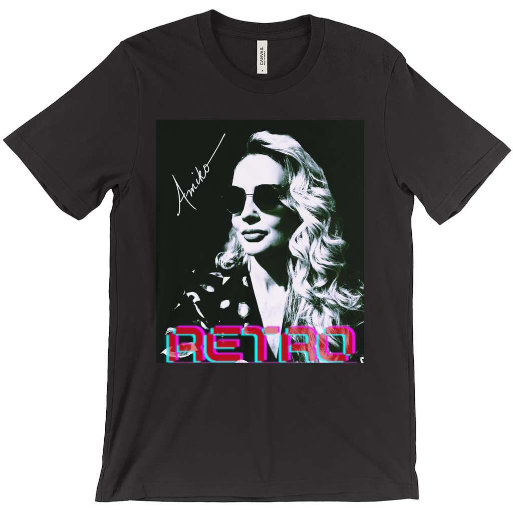 Amiko Retro Noir Self-Portrait T-Shirt in Black or White