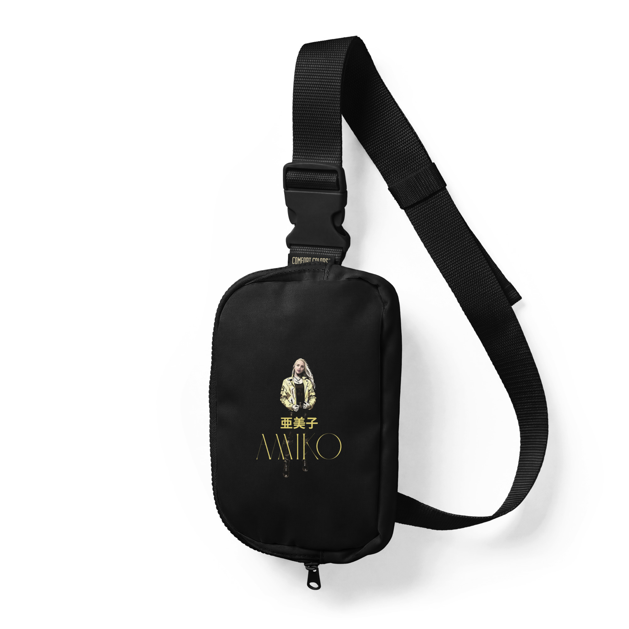 sling-bag-black-front-6a7ead64d59d3.jpg Amiko Japan Origins Story "Cyberpunk Anime" Style Black Sling Bag - Image 1