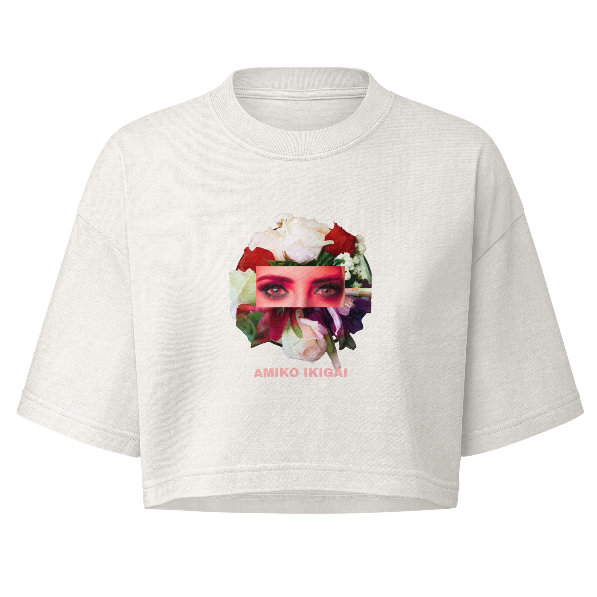 womens-garment-dye-cropped-tee-vintage-white-front-6a7eb72f351a9.jpg Amiko Ikigai Crop Top - Image 1