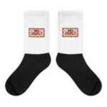 Amiko Checkerboard & Logo Streetwear Sublimated Black Foot Socks