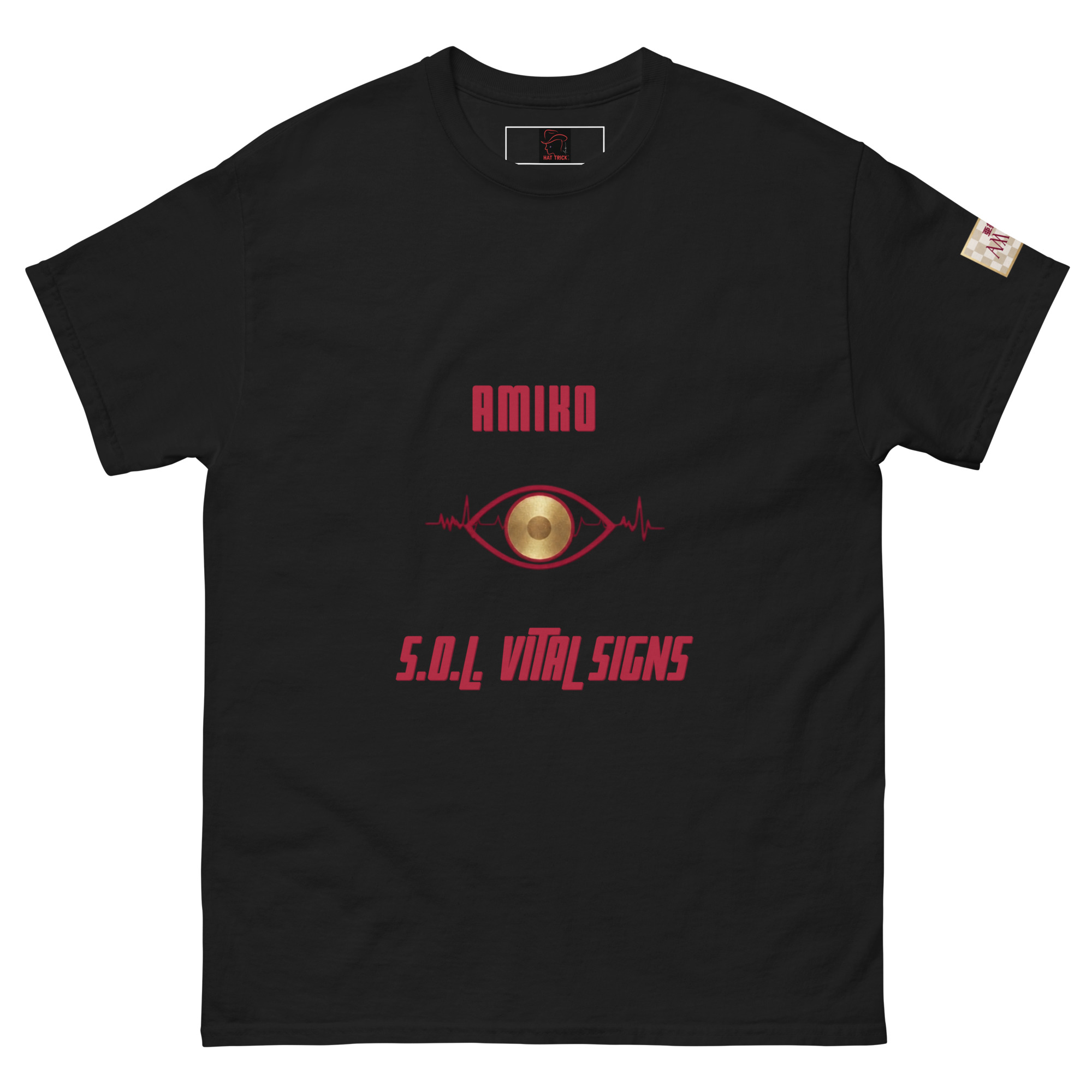 Amiko "Signs of Life" S.O.L.//Vital Signs Tee unisex-classic-tee-black-front-6a9bf1bc74394.jpg Amiko S.O.L. // Vital Signs Streetwear Tee - Image 1