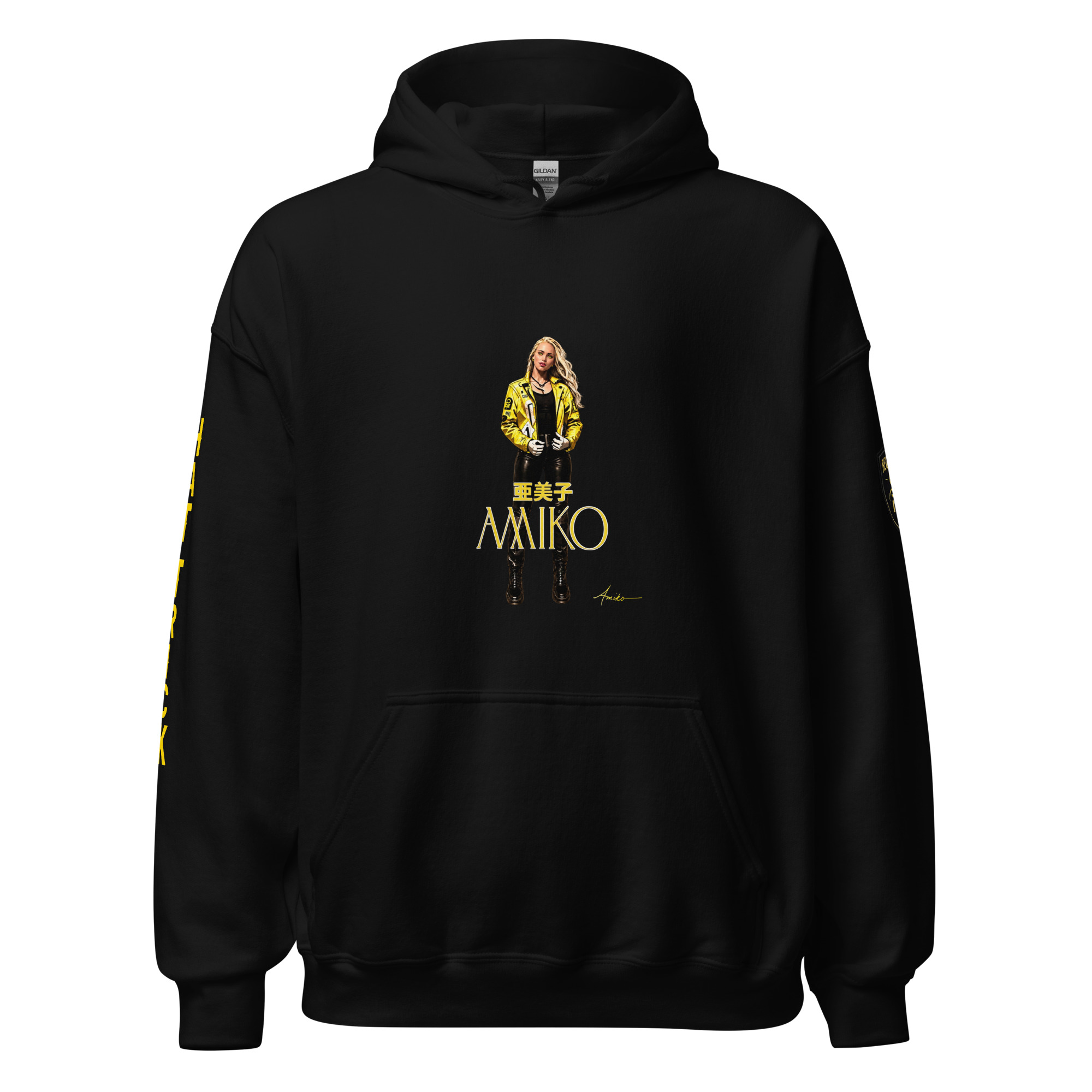 unisex-heavy-blend-hoodie-black-front-6ace84b997a7d.jpg Amiko Japan Origins Story Cyberpunk Anime Streetwear Hoodie - Image 1