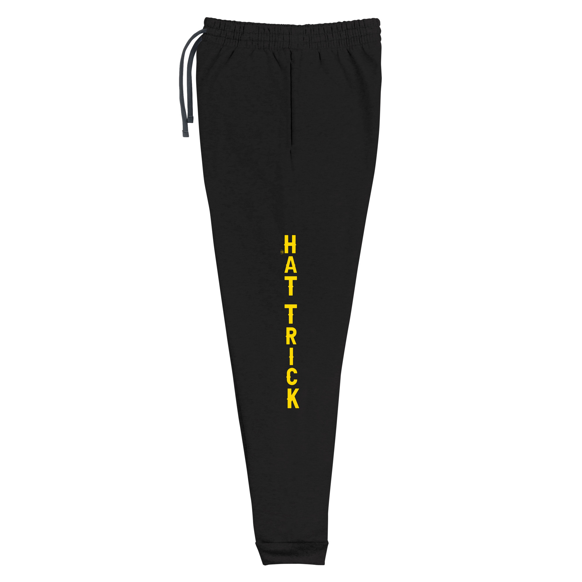 unisex-joggers-black-left-leg-6acea1ffb8299.jpg Amiko's Westward Leaning "Hat Trick" Joggers - Image 1